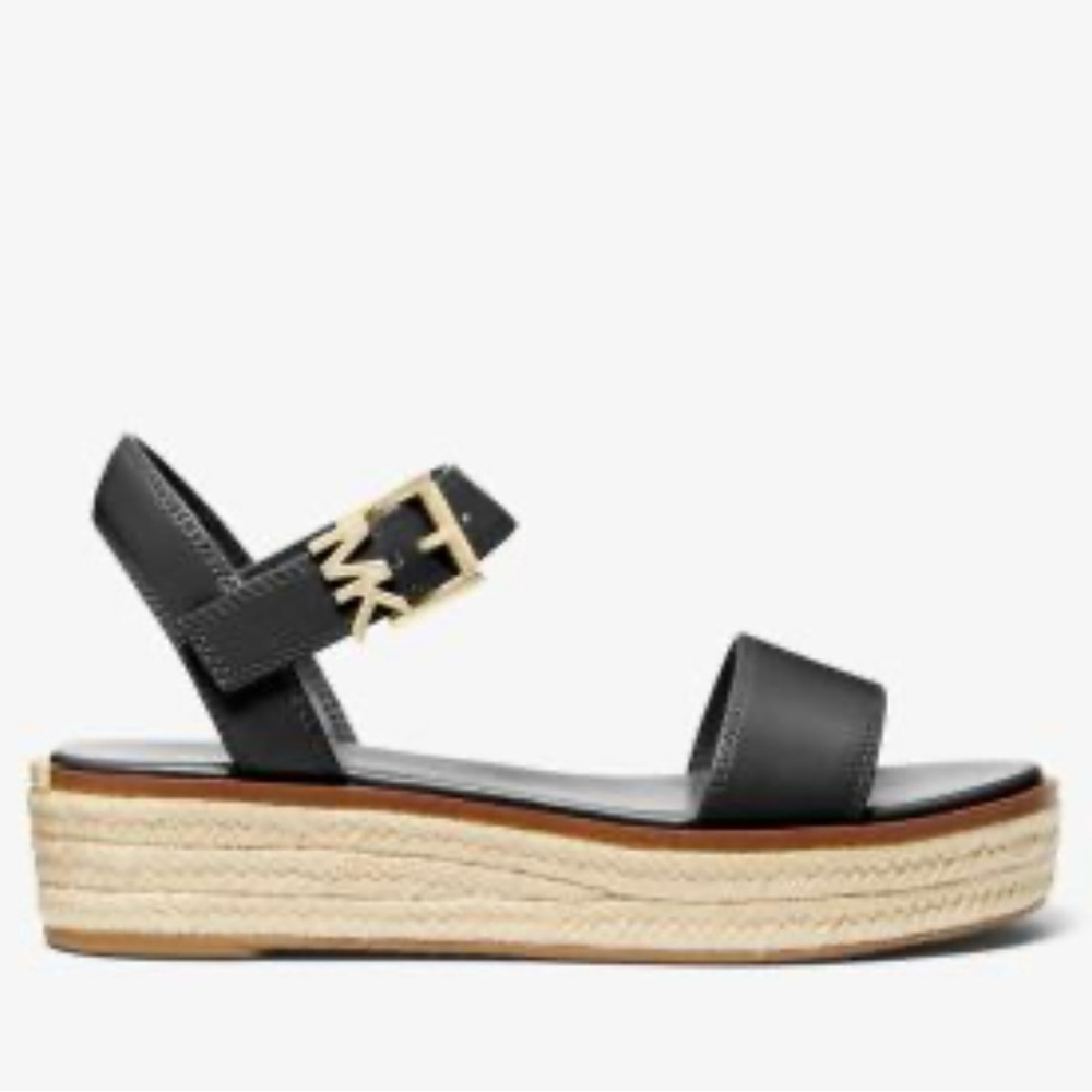Michael Kors Black and Gold Platform Sandals